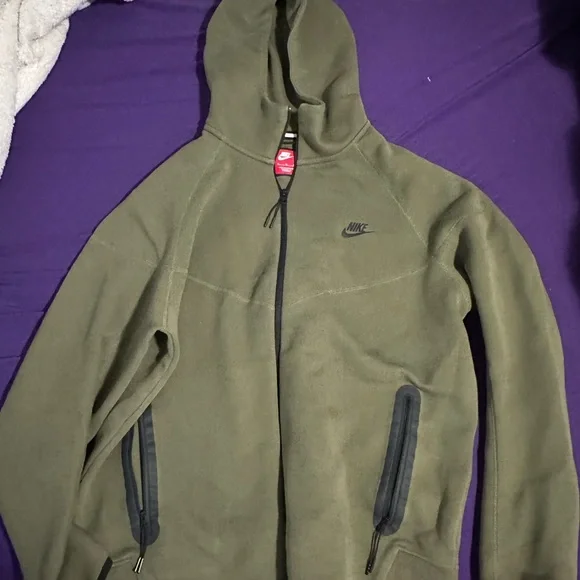 Nike Charcoal and Navy Fleece Hoodie - Picture 4 of 8